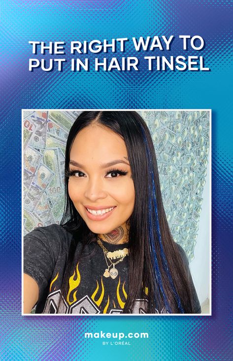 How to Put in Hair Tinsel Hair Tinsel Ideas, Social Calendar, Hair Tinsel, Holiday Beauty, Skin Care Gifts, Hair Strand, Winter Hairstyles, Music Festivals, All Things Beauty