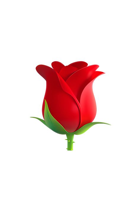 The emoji 🌹 depicts a single red rose with green leaves and a stem. The rose has five petals arranged in a circular pattern, with a yellow center in the middle of the flower. The overall appearance of the emoji is elegant and beautiful, representing love, romance, and passion. Single Emoji, Emoji Ip, Red Emoji, Emoji Flower, Rose Emoji, Flower Emoji, Iphone Png, Emojis Iphone, Emoji Copy