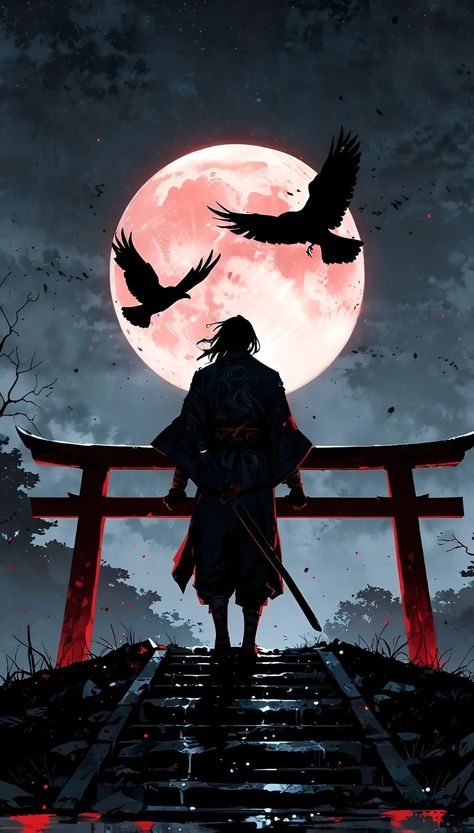 Samurai Aesthetic Wallpaper, Samurai Artwork Japanese Art, Ronin Aesthetic, Dark Samurai Wallpaper, Samurai Profile, Ronin Wallpaper, Samurai Warrior Tattoo, Japanese Art Samurai, Samurai Wallpaper