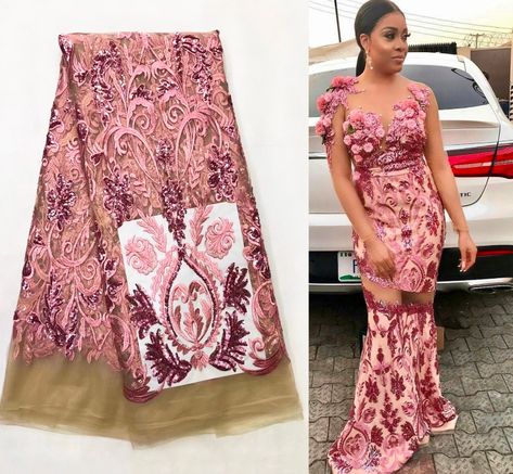 Nigerian Lace Styles Dress, Nigerian Lace Styles, Styles Dress, Nigerian Lace, Lace Fabrics, Lace Styles, African Lace, Burgundy Wine, Wine Color