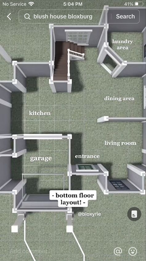 Detailed Floor Plan, Bloxburg Beach House, Minimalist Bloxburg, Mansion Bloxburg, House Plans With Pictures, Free House Design, House Decorating Ideas Apartments, Small House Layout, Simple Bedroom Design