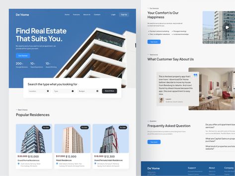 Website Slider, Apartment Management, Ui Design Website, Web News, Apartment Rental, Modern Website, Landing Page Design, Web Design Inspiration, Page Design