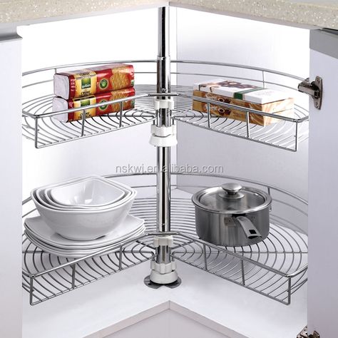 270 degree kitchen cabinet magic corner revolving basket https://m.alibaba.com/product/60545942531/270-degree-kitchen-cabinet-magic-corner.html?__sceneInfo={"cacheTime":"1800000","type":"appDetailShare"} Kitchen Corner Basket, Corner Basket Kitchen, Shelving Ideas Kitchen, Magic Corner Kitchen Cabinet, Corner Pantry Shelving Ideas, Sicily Kitchen, Magic Corner Kitchen, Kitchen Cabinet Corner, Corner Pantry Organization