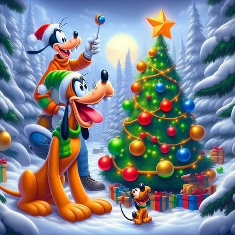 Pluto Christmas, Goofy And Pluto, Disney Characters Christmas, Welcome December, Christmas Wallpaper Iphone Cute, Pooh Pictures, Goofy Disney, Winnie The Pooh Pictures, Christmas Wallpaper Iphone