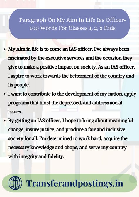 Paragraph On My Aim In Life Ias Officer My Aim In Life, Ias Officer, Conclusion Paragraph, Aim In Life, Essay About Life, Ias Officers, Poems About Life, 100 Words, Learn English Vocabulary