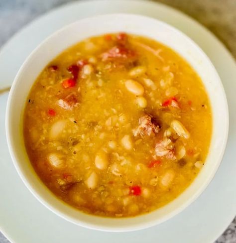 McGuire's Irish Pub Senate Bean Soup Recipe (Copycat) - joinmeinthekitchen.com Nine Bean Soup Recipe, Senate Bean Soup Recipe, Mcguires Irish Pub Bean Soup Recipe, Irish Parliament Bean Soup, Cajun 16 Bean Soup Recipe, Marcella Hazen Bean Soup, Senate Bean Soup, Navy Bean Soup, Recipe Copycat