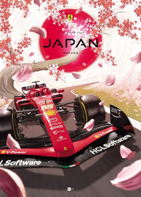 FORMULA 1 2024 F1 FERRARI GRAND PRIX RACE COVER ART POSTERS Monaco Grand Prix Posters, Japan Grand Prix, Ferrari World Abu Dhabi, Grand Prix Posters, Bahrain Grand Prix, Japanese Grand Prix, Ferrari Poster, Ferrari World, F1 Poster