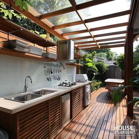 Little Things Wet Kitchen Design Malaysia Outdoor, Semi Outdoor Kitchen, Modern Kubo, Modern House Philippines, Modern Bahay Kubo, Small Outdoor Kitchen Design, Wet Kitchen, Small Outdoor Kitchens, Bahay Kubo