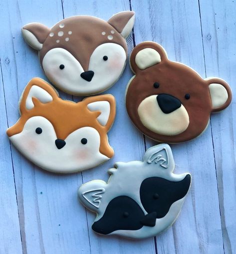 Woodland Animal Cookies, Woodland Cookies, Mishloach Manos, Cookies Decorated With Royal Icing, Camping Forest, Horse Cookies, Theme Cookies, Yummy Sugar Cookies, Crazy Cookies