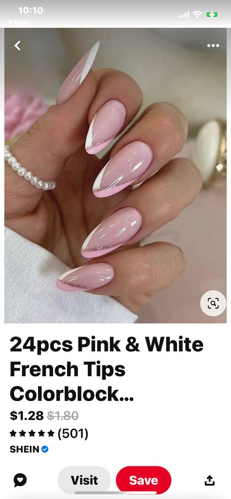 French Tip Nails Round Shape, Pink French Tip Nails Round, Light Pink French Nails, Rounded Nails Long, Pink French Nails, White French Tip, Pink French, Round Nails, Cute Nail Designs