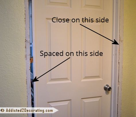 How To Install A Prehung Door - Tips From A Novice - Addicted 2 Decorating® Replacing Interior Doors, Interior Door Installation, Prehung Exterior Door, Doors Indoor, Internal Wooden Doors, Prehung Interior Doors, Custom Wood Doors, Prehung Doors, Wooden Doors Interior