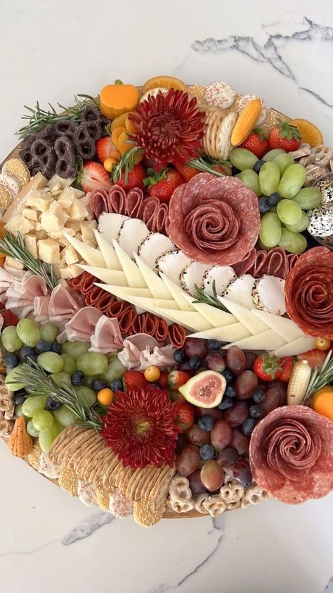 You see the reel , how it’s put together. Here is the finished product. Delivered to client like this. Wrapped in Costco plastic wrap. (The… | Instagram Charcuterie Prosciutto, Prosciutto Charcuterie, Cheese Ball Dip, Gourmet Appetizers, Food Spread, Rosé Christmas, Cheese Wrap, Shower Rose, Charcuterie Inspiration