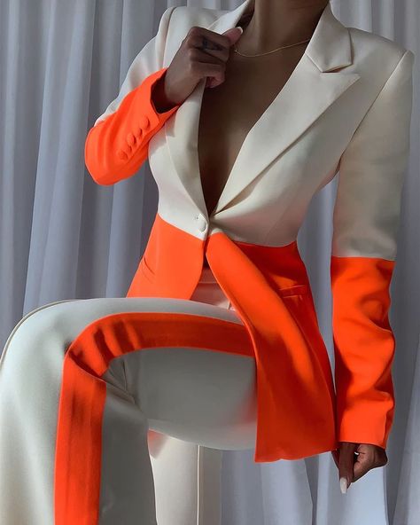 ZCRAVE on Instagram: “Z’ PETELE Blazer & Pants Set In Orange. Shop > ZCRAVE.com” Blazer Pants Set, Woman Suit Fashion, Classy Work Outfits, Suit Fashion, Mode Inspiration, Classy Dress, Pink Red, Classy Outfits, African Fashion