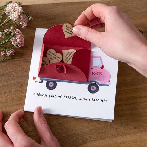 Personalised Truck Loads of Love Valentine's Card, Birthday Envelope Ideas, Valentines Day Cards Handmade Cute Ideas, Valentine Card Ideas Handmade, Unique Card Ideas, Cute Love Cards, Birthday Cards Unique, Valentines Day Cards Handmade, Meaningful Things, Loads Of Love