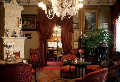 The Victorian Home Victorian Interior Design 19th Century, 19th Century Interior, Victorian Maximalism, Old Mansions Interior, Victorian Interior Design, Romantic Interior, Victorian Home Interior, Victorian Interior, Victorian Interiors