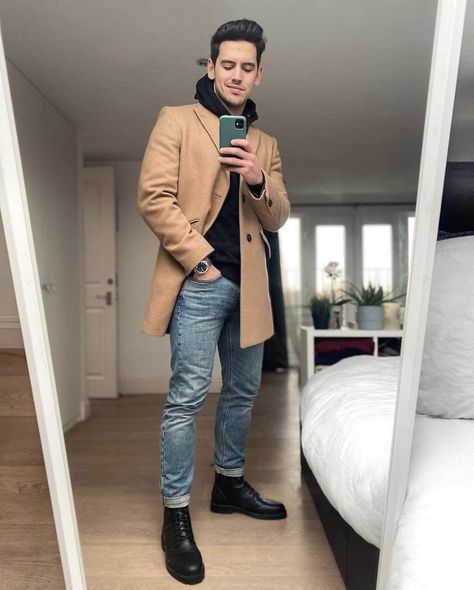 Military Boots Outfit, Dr Martens Men Outfit, Best Fashion Outfits, Timberland Boots Outfit Mens, Dr Martens Outfit, Timberland Outfits, Black Men Street Fashion, Guys Clothing Styles, Winter Outfits Men