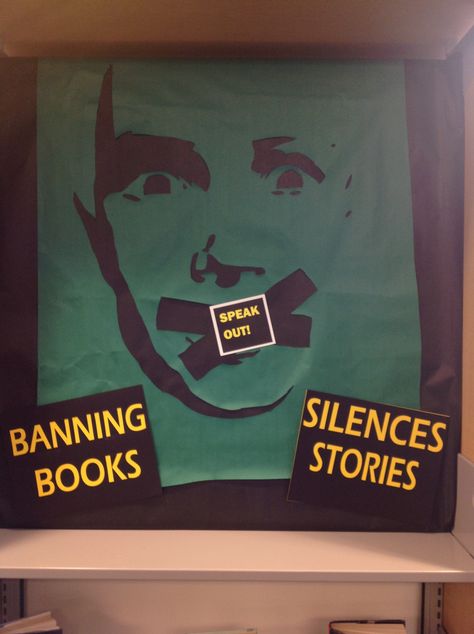 Banned Book Week 2018 Speak out - silence stories Banned Books Display, Banned Books Week Display, Banned Book Week, Library Resources, Library Events, Library Boards, Library Lessons, Architecture Inspiration, Library Displays