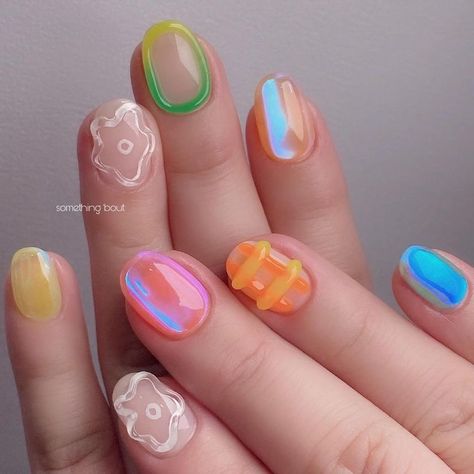 Irridescent Nails, Asia Nails, Beach Nails Art, Watermelon Nail, Beach Nail Art, Beach Nail Designs, Beach Nail, Nail Work, 2023 Nails