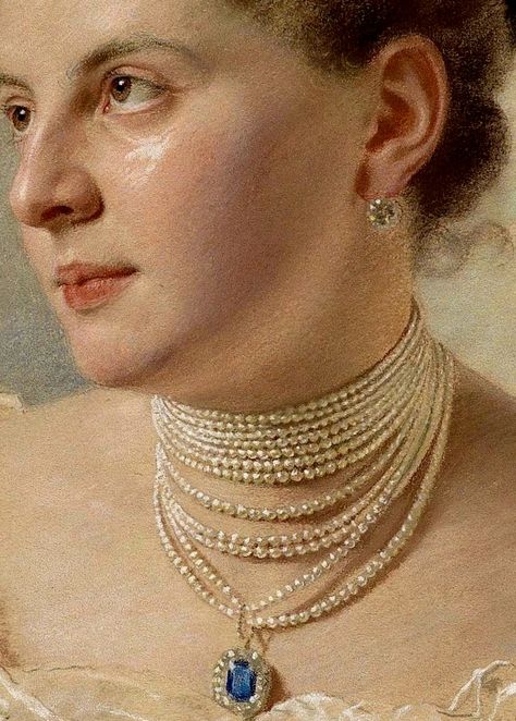 Carl Bunzl Era Dresses, Historical Jewellery, Etsy Ideas, Regency Era, Vintage Style Jewellery, Old Paintings, Detail Art, Royal Jewelry, Vintage Jewels