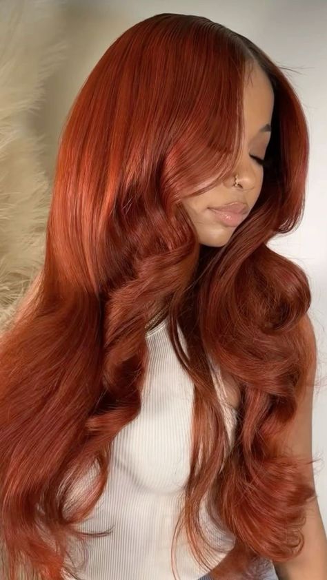 Ginger Red, Ginger Hair Color, Glueless Wigs, Remy Hair Extensions, Dope Hairstyles, Hair Laid, Auburn Hair, Front Lace Wigs Human Hair, Baddie Hairstyles