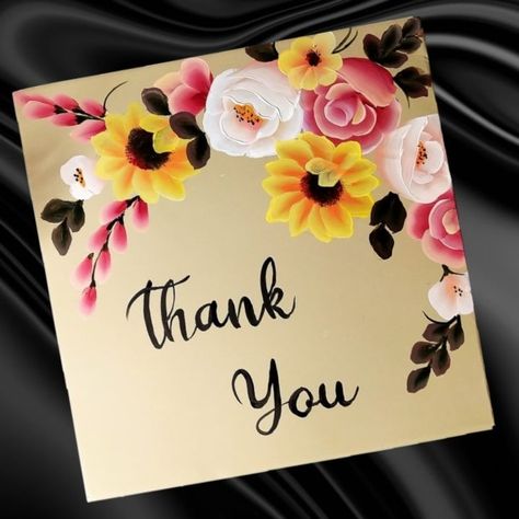 Thank you Greeting card Flower Painting Acrylic, Acrylic Painting Flowers, Thanksgiving Greetings, Acrylic Colours, Thanksgiving Diy, Cool Pencil Drawings, Thank You Greetings, Acrylic Painting On Paper, Diy Simple