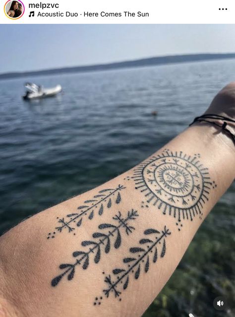 Slovak Tattoo, Forearm Tats, Croatian Tattoo, Slavic Tattoo, Botanical Tattoos, Polish Tattoos, Henna Ideas, Botanical Tattoo, Tattoo Bracelet