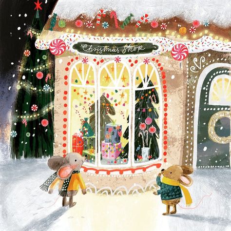 Ag Jatkowska on Instagram: “On the 8th December- window shopping, one of my favourite pre-Christmas activities .😍” Christmas Morning Illustration, Christmas Shop Illustration, Christmas Graphic Illustration, Christmas Illustration Drawing, Shop Window Illustration, Ag Jatkowska, Christmas House Illustration, Christmas Illustration Art, Noel Illustration