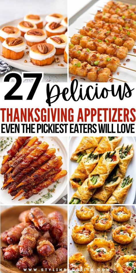 thanksgiving appetizers Quick And Easy Holiday Appetizers, Apps For Dinner Party, Easy Baked Appetizers, Thanksgiving Recipes Appetizers Appetizer Ideas Easy, Thanksgiving Appetizers Black People, Quick And Easy Friendsgiving Recipes, Easy Things To Bring To Thanksgiving, Thanksgiving Apps For A Crowd, Thanksgiving Sides For Picky Eaters