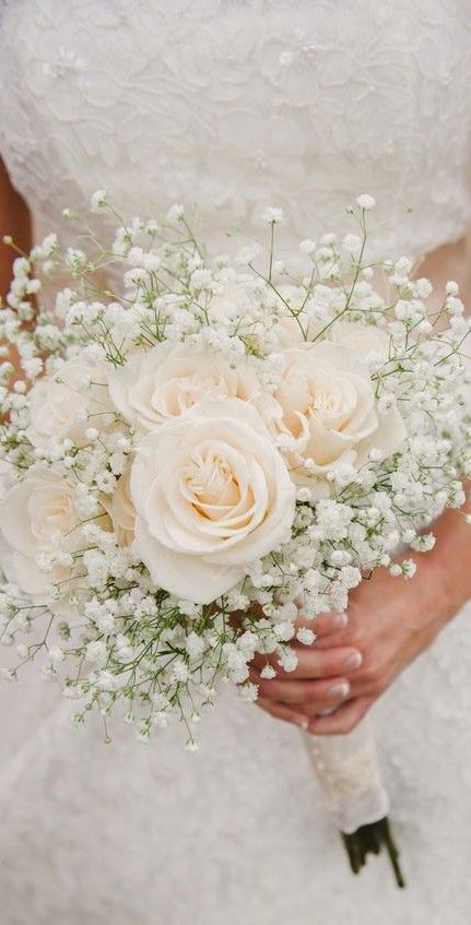 Hydrangea Bouquet Wedding, Bridal Bouquet Blue, Rose Bridal Bouquet, Blue Wedding Bouquet, Wedding Bouquets Pink, Babies Breath, Rose Wedding Bouquet, White Bridal Bouquet, White Wedding Bouquets