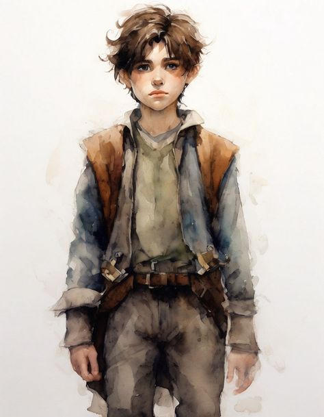 Little Boy Character Design, Halfling Character Art, Dnd Halfling, Child Soldier, Log Horizon, Photo Prompts, Boy Drawing, Boy Character, Fantasy Male