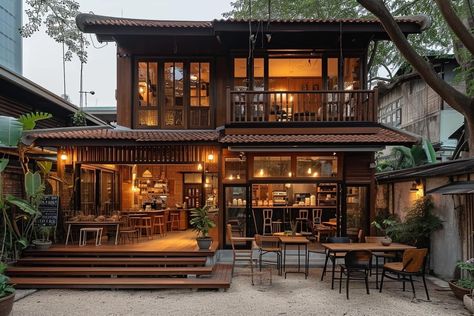 Japanese Bakery Exterior, Japanese Cafe Exterior, Restaurant Architecture Exterior, Japanese Exterior, Coffee House Design, Cafe Exterior, Restaurant Design Inspiration, Restaurant Exterior, French Exterior