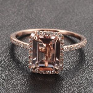 Claw Prongs Solid 14K Rose Gold Emerald Morganite 26ct Diamond Engagement Ring | eBay Morganite Rose Gold Engagement Ring, Morganite Engagement Ring Rose Gold, Rose Gold Diamond Ring Engagement, Antique Engagement Ring, Morganite Diamond, Morganite Engagement, Pink Morganite, Morganite Engagement Ring, Rose Engagement Ring