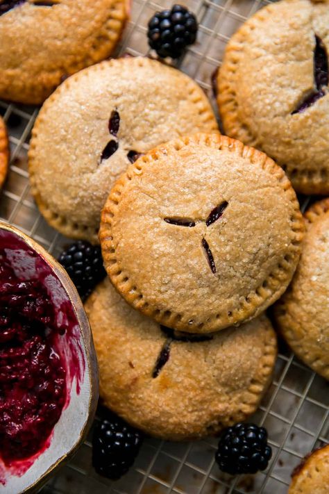 Blackberry Hand Pies, Easy Blackberry Jam, Homemade Pie Dough, Plant Based Butter, Fruit Hand Pies, Fit Mitten Kitchen, Blackberry Pie, Hand Pie Recipes, Baking Substitutes