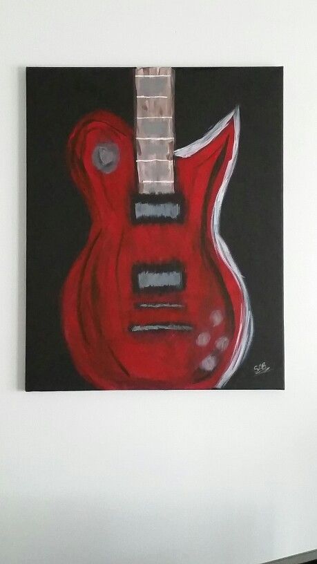 Men’s Canvas Painting, Electric Guitar Painting On Canvas, Rock N Roll Painting Ideas, Guitar Painting Ideas On Canvas, Rock And Roll Painting Ideas, Guitar Painting On Canvas Easy, Painting Ideas On Canvas Big, Painting Ideas On Canvas Red, Rock Music Painting