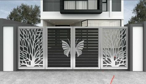 Modern Iron Gate Designs, New Gate Design, Latest Gate Design, Modern Steel Gate Design, Iron Main Gate Design, Gate Design Ideas, Modern Main Gate Designs, Home Gate Design, Gate Wall Design