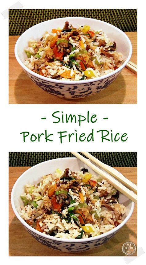 Simple Pork Fried Rice is great for using up leftover pork or even chicken. Cheaper than a takeaway but just as delicious, a quick & easy family meal! #porkfriedrice #porkfriedricerecipe #porkfriedriceeasy #porkfriedricerecipeeasy #porkfriedricechinese #porkfriedriceegg #porkfriedricewithegg #leftoverporkfriedrice #leftoverporkfriedricerecipe #leftoverporkrroastecipes Leftover Pork Fried Rice Recipe, Pork Fried Rice Easy, Quick Easy Family Meals, Pork Fried Rice Recipe, Fried Rice Recipe Easy, Fried Rice With Egg, Pork Fried Rice, Healty Dinner, Leftover Pork