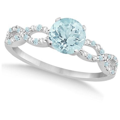 Allurez Infinity Diamond & Aquamarine Engagement Ring 14K White Gold... ($1,285) ❤ liked on Polyvore featuring jewelry, rings, jewels, aquamarine rings, white gold infinity ring, engagement rings, round engagement rings and white gold aquamarine ring Infinity Engagement Ring, Cheap Wedding Rings, Aquamarine Engagement Ring, Morganite Engagement, Infinity Ring, Morganite Engagement Ring, Beautiful Engagement Rings, Rose Engagement Ring, Aquamarine Rings