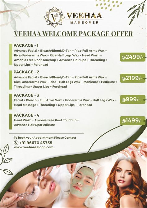 Veehaa welcome package offer 💯💯 . . . . #welcome #packageoffer #advancefacial #bleach #fullarmwax#underarmswax #legswax #headwash #hairspa #threading #upperlips #lucknowfacetreatment #veehaamakeover Underarm Waxing, Reduce Hair Growth, Salon Offers, Welcome Package, Upper Lip Hair, Salon Pictures, Facial Waxing, Best Friend Thoughts, Beauty Parlour