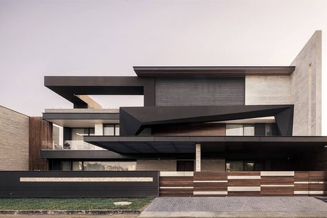 Modern Exterior House Designs, House Front Design, Modern Architecture House, House Architecture Design, Facade Design, Modern Exterior, Villa Design, Facade House, Residential Design