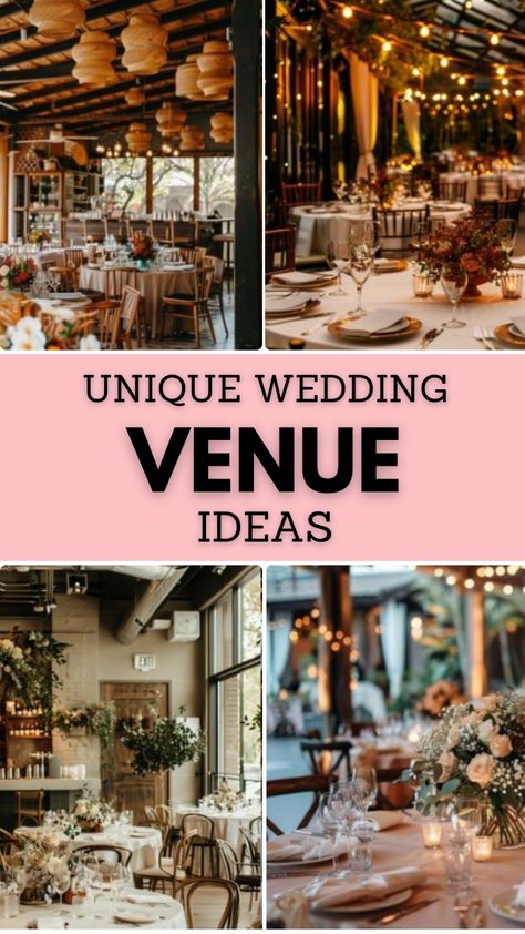 Rustic brewery wedding venue with spacious open seating and elegant lighting. Small Wedding Venue Ideas Indoor, Inside Wedding Venues, Unique Wedding Venue Ideas, Campsite Wedding, Wedding Venue Ideas, Rooftop Venue, Unique Wedding Venue, Non Traditional Wedding, Dream Venue