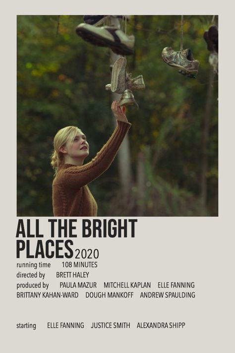 All The Brightest Places, Places Poster, Jennifer Niven, Alexandra Shipp, All The Bright Places, Echo Lake, Great Movies To Watch, Movie Prints, Elle Fanning