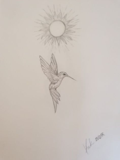 Hummingbird Tattoo, Sun Tattoo, Backless Wedding Dress, Simple Tattoos, Small Tattoos, Tatting, Tattoo Ideas, Love This, Bullet Journal