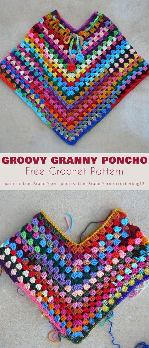 Granny Poncho Free Crochet Patterns Girls Poncho Crochet Pattern Free, Girls Poncho Crochet Pattern, Crochet Poncho Patterns Kids, Crochet Poncho Patterns Easy, Crochet Poncho Kids, Crochet Baby Poncho, Crochet Styles, Crochet Poncho Free Pattern, Hippie Crochet