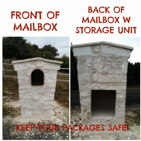 Drop Box Ideas, Farmhouse Mailboxes, Package Mailbox, Country Mailbox, Stone Mailbox, Entrance Gates Driveway, Brick Mailbox, Parcel Drop Box, Security Mailbox