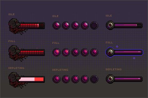 ArtStation - Animated UI Ui Game, Ui Animation, Pixel Animation, Pixel Art Tutorial, Gui Design, Pixel Art Characters, Bar Games, Pixel Art Games, Game Ui Design