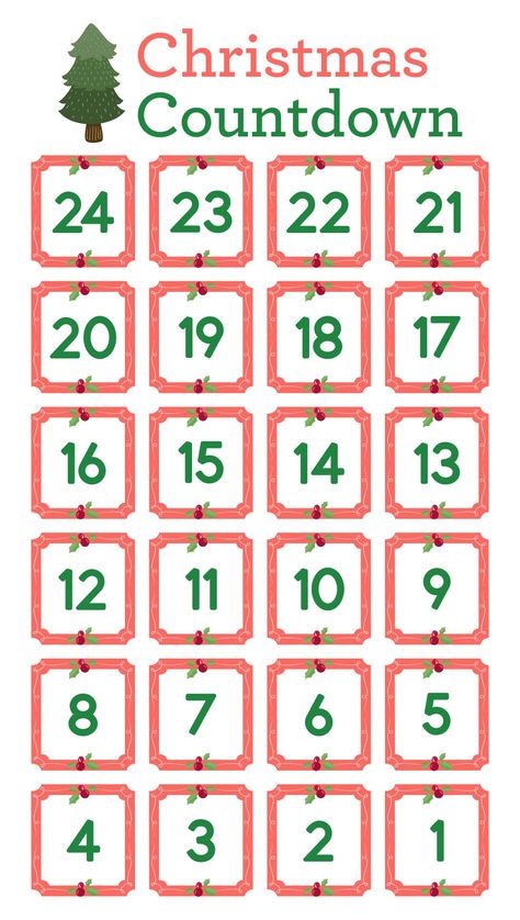 23 Days Till Christmas, How Many Days Till Christmas 2023, 100 Days Before Christmas Countdown, Free Christmas Countdown Printable, Free Printable Advent Calendar Numbers Countdown To Christmas, Christmas Count Down, Days To Christmas Countdown, Days Till Christmas Countdown, Days Until Christmas Countdown