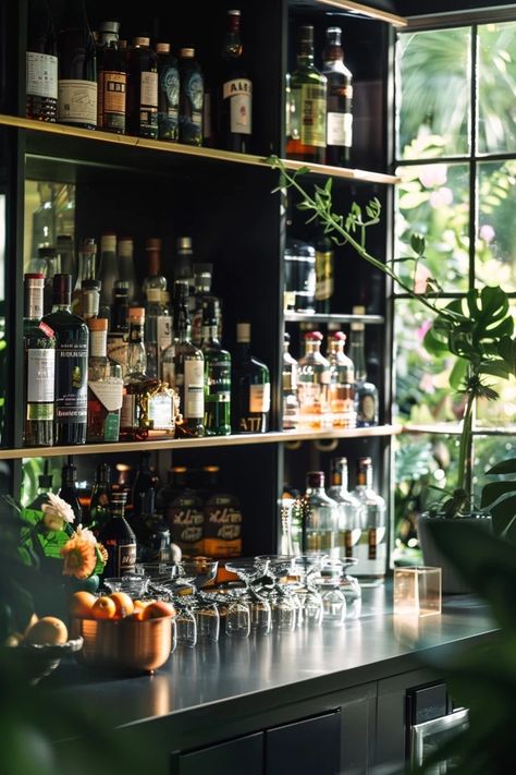 Elevate your entertaining space with our 5 Tips for Achieving a Stunning Home Bar Aesthetic. Discover chic design ideas to impress guests! Home Small Bar Ideas, Bar Idea For Small Spaces, Apothecary Bar Design, Bar Mirror Ideas, Home Bar Aesthetic, Small Bar Ideas, Home Bar Ideas, Home Bar Setup, Bar Aesthetic