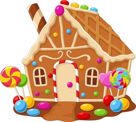 Vector cartoon gingerbread house on whit... | Premium Vector #Freepik #vector #candy-house #candy #dessert-icon #sweet-candy Baking Wallpaper, Hansel And Gretel House, Cartoon Birthday Cake, Premium Vector Cartoon, Chocolate House, House Cartoon, Pumpkin Vector, Candy House, House Illustration