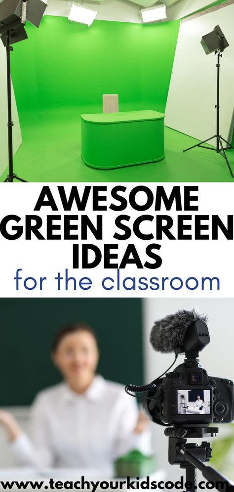 Green Screen Ideas, Green Screen Setup, Stem Activities Middle School, Middle School Technology, Makerspace Projects, Greenscreen Ideas, Elementary School Activities, Ideas For The Classroom, Green Screen Photo