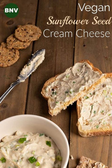 Sunflower Seed Cream, Sunflower Seed Recipes, Cheese Brands, Vegan Cheese Recipes, Vegan Cream Cheese, Cream Cheese Recipes, Plant Based Eating, Sunflower Seed, Vegan Condiments